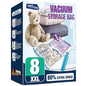 XXL Jumbo 47''X35'' Vacuum Storage Space Bags Extra Large for Blanket Bedding Comforters with Hand Pump (8 Pack) - size: 8-XXL