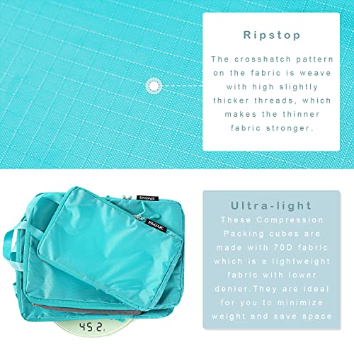 BAGAIL 6 Set Ultralight Compression Packing Cubes Packing Organizer for Travel Accessories Luggage Suitcase Backpack - color: Blue70D, style: Cloth Pattern