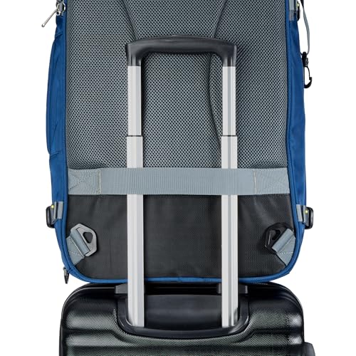 Amazon Basics Travel Backpack, Carry-On with Laptop Compartment, 1.55 cubic Expandable Storage, Dual Use Backpack & Shoulder Bag with Multiple Compartments and Pockets, 13.8'' x 9.5'' x 21.5'', Navy - color: Navy