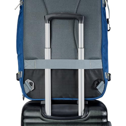 Amazon Basics Travel Backpack, Carry-On with Laptop Compartment, 1.55 cubic Expandable Storage, Dual Use Backpack & Shoulder Bag with Multiple Compartments and Pockets, 13.8'' x 9.5'' x 21.5'', Navy - color: Navy