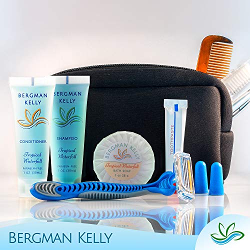 BERGMAN KELLY Travel Size Body Wash (1 fl oz, 200 PK, Tropical Waterfall), Delight Your Guests with an Invigorating and Refreshing Hotel Body Wash, Mini and Small Size Guest Hotel Toiletries in Bulk - size: 1 Fl Oz (Pack of 200)