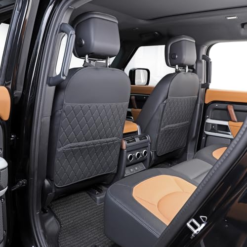 TAIKOO Seat Back Protector,Shields Seat Backs from Kicks and Adds Storage | kick mats back seat protector easy to install and clean, well-crafted, sturdy, durable and stylish.2 Pack - color: Style A-Black