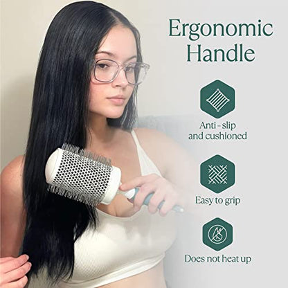 Round Brush Set for Blow Drying and Styling - Ceramic Ionic Thermal Brushes, Wet Hair Brush Bundle with Travel Bag for Women and Men - size: Bundle Set of 4 with Bag