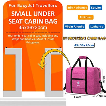 Bago Foldable Duffle Bag - Personal Item & Small Carry On for Air Travel - Fits 18x14x8 inches, Ideal for Spirit & Frontier Airlines - color: SnowPink