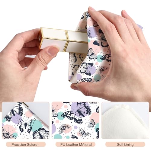 2Pcs PU Leather Small Squeeze Coin Purse Pouch Mini coin Bag Unique And Cute Wallet Cosmetic Bags Change Bag For Women Girls Men Colorful Butterflies - color: Colorful Butterflies