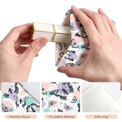 2Pcs PU Leather Small Squeeze Coin Purse Pouch Mini coin Bag Unique And Cute Wallet Cosmetic Bags Change Bag For Women Girls Men Colorful Butterflies - color: Colorful Butterflies