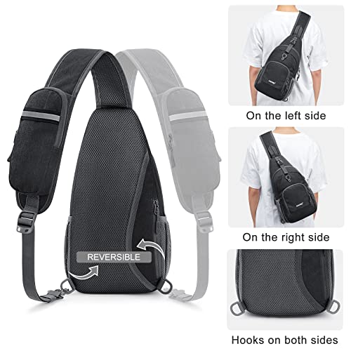G4Free RFID Sling Bag Crossbody Backpack Small Chest Shoulder Bag Hiking Outdoor - color: Dark Grey