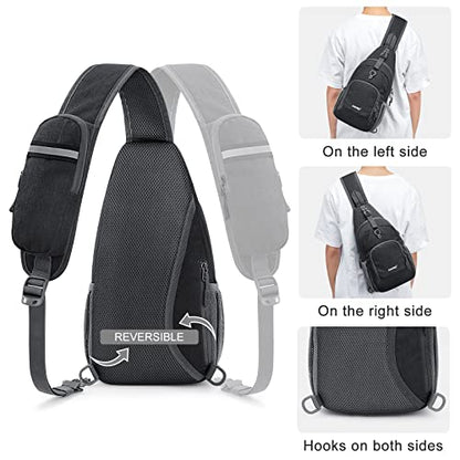 G4Free RFID Sling Bag Crossbody Backpack Small Chest Shoulder Bag Hiking Outdoor - color: Dark Grey