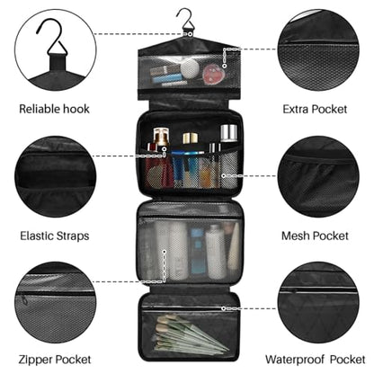 MNSRUU Hanging Toiletry Bags for Women Travel, Gothic Halloween Luminous Bats Toiletry Organizer Portable Travel Toiletry Bags Clear Wash Bags Makeup Bag Cosmetic Bag - color: Halloween Theme 092