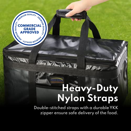 New Star Foodservice Commercial Insulated Food Delivery Bag, Half Size, 12 x 11.5 x 9.5 Inch, Black - size: 12" W x 11.5" H x 9.5" D