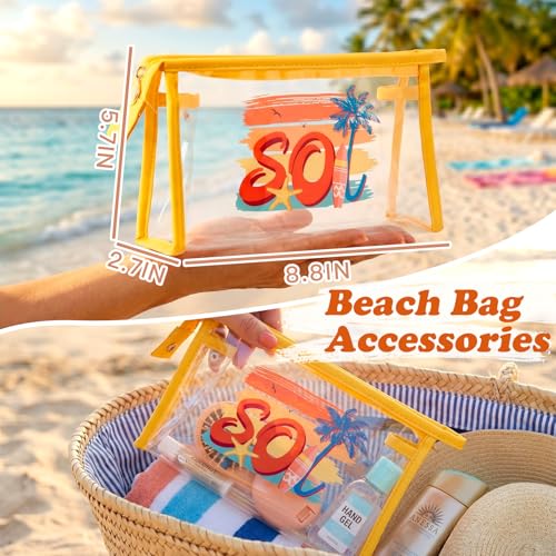 COSHAYSOO Sunscreen Bag Clear Makeup Toiletry Pouch Beach Vacation Essentials for Women Teen Girls Trip Gifts Summer Pool Travel Must Have Accessories Waterproof Stuff - color: Multi-SOL