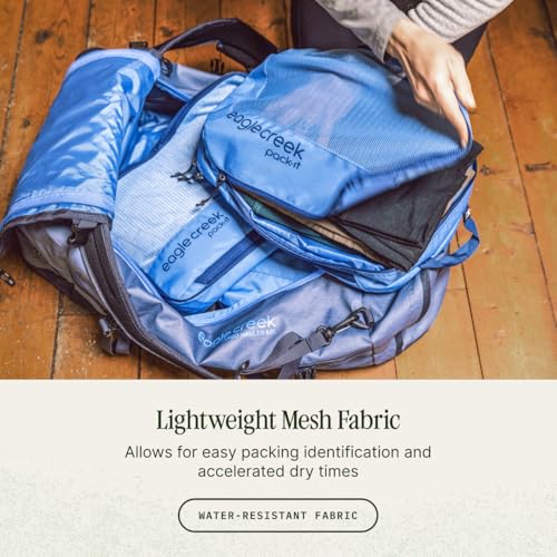Eagle Creek Pack-It Isolate Compression - Lightweight Cube for Optimizing Luggage Space - Easy-Grab Zipper - Convenient Top Handle - Recycled Materials - Small - color: Blue Dawn, size: 14 x 10 3 in.
