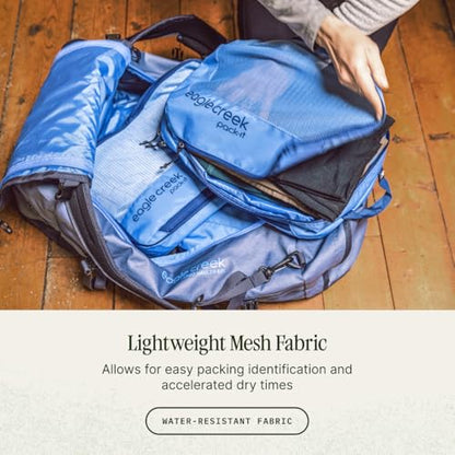 Eagle Creek Pack-It Isolate Compression - Lightweight Cube for Optimizing Luggage Space - Easy-Grab Zipper - Convenient Top Handle - Recycled Materials - Small - color: Blue Dawn, size: 14 x 10 3 in.