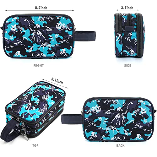 Kids Toiletry Bag for Boys, Travel Toiletry Bag for Little Young Boys Waterproof Hanging Wash Bag Toddler Traveling Toiletries, Dinosaur Black - color: Dinosaur Black