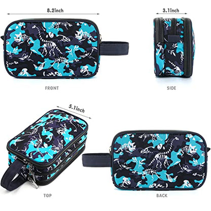 Kids Toiletry Bag for Boys, Travel Toiletry Bag for Little Young Boys Waterproof Hanging Wash Bag Toddler Traveling Toiletries, Dinosaur Black - color: Dinosaur Black