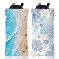 GLOBLELAND 2 Pcs Summer Soft PU Leather Glasses Bag for Sunglasses Watches Phones Makeup Brushes - color: Summer Ocean