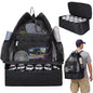 Mesh Beach Drawstring Backpack with Cooler Beach Bags Sandproof Swim Bags Leakproof with Zipper for Seaside Pool Travel - color: Black