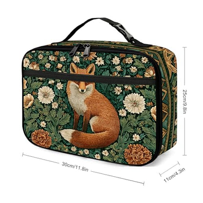 Forest Fox Lunch Bag Insulated Reusable Lunch Box Cooler Thermal Tote Bag For Teenage Boys Girls School Beach - color: Forest Fox