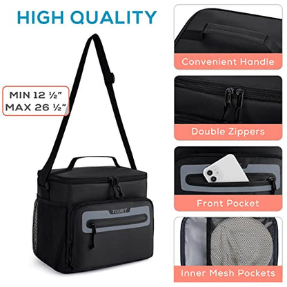 TOURIT Large Lunch Bag 14L Insulated Lunch Box Lunch Cooler for Men Women Work, Black - color: Y-Black