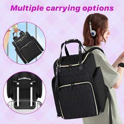 Nail Bag Organizer Case Backpack, Nail Bag Holds 80 Bottles (15ml-0.5 fl.oz) and Nail Lamp, Nail Polish Case with 2 nail polish Bag, Portable Travel Backpack for Nail Tech Supplies Manicure Tools - color: Black