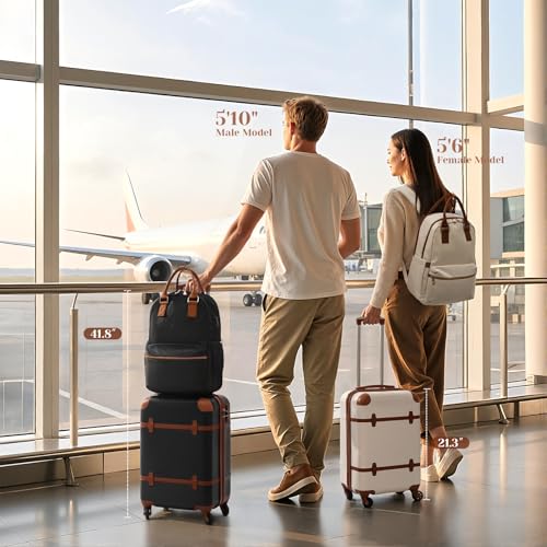 Coolife Luggage Set 3 Piece Suitcase Set Carry On Luggage Hardside Luggage TSA Lock Spinner Wheels Telescopic Handle (Navy, 3 piece set (BP/TB/20)) - color: Navy, size: 3 piece set (BP/TB/20)