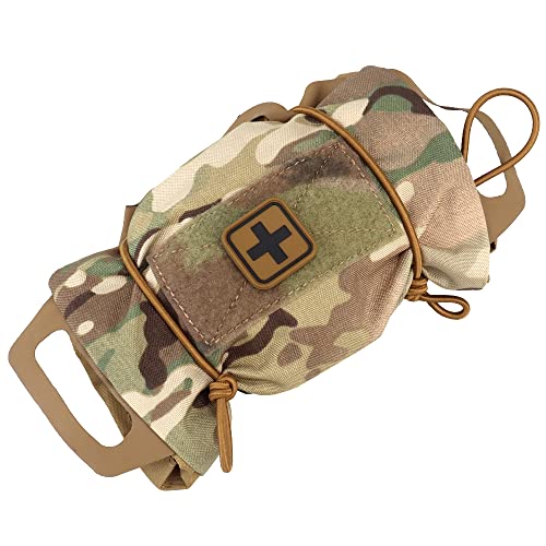 SABADO Rapid/Quick Deploy First Aid Kit Pack Tactical IFAK Pouch Two-Piece System Med Roll Carrier Hypalon Handle Outdoor Sport Hunting Bag - color: CP-87