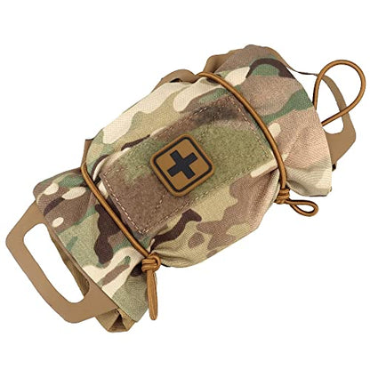 SABADO Rapid/Quick Deploy First Aid Kit Pack Tactical IFAK Pouch Two-Piece System Med Roll Carrier Hypalon Handle Outdoor Sport Hunting Bag - color: CP-87