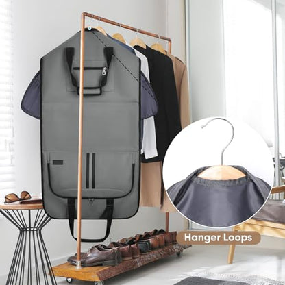 BALEINE Travel Garment Bag, Travel Suit Bag for Men, Water Resistant Carry on Garment Bag for Hanging Clothes, Garment Duffel Bag for Travel Business (Dark Gray-Convertible) - color: Dark Gray-Convertible