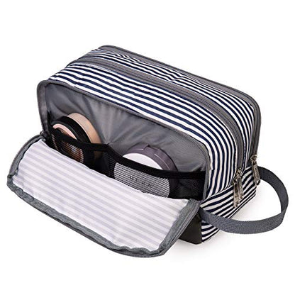 Toiletry Bag for Men Hanging Dopp Kit Water Resistant Shaving Bag Small Toiletry Bag for Traveling (Blue Stripe) - color: Blue Stripe