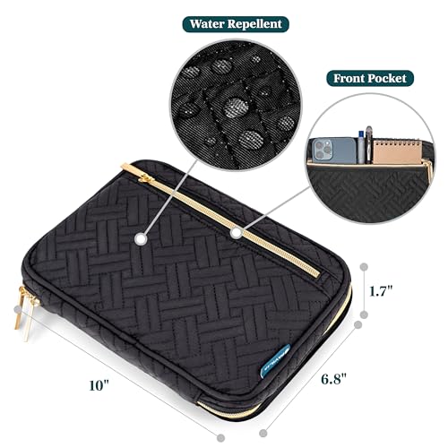 PAVILIA Travel Cord Organizer, Electronic Organizer Travel Case, Tech Case Cable Storage, Small Charger Cord Bag Pouch, Accessories Tech Gifts for Men Women, Black Quilt - color: Black Quilt