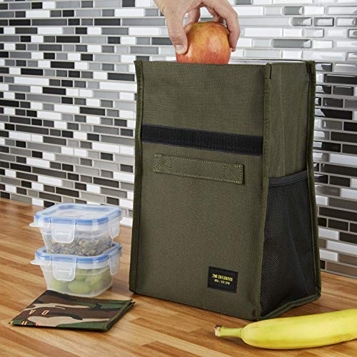 2nd Childhood Rolltop Lunch Bag for Work or School – Compact, Foldable & Low Profile Design – Insulated Reusable Bag with Handle – Slim, Durable & Stylish - 3.5L (Green) - color: Green