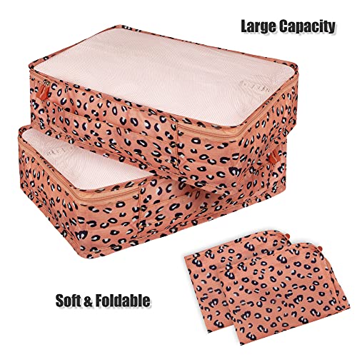 Packing Cubes Set, 2 Pcs Packing Organizers Set for Suitcases (Pink leopard) - color: Pink leopard