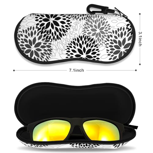Sunglasses Soft Case, Ultra Light Portable Neoprene Zipper Glasses Case for Men Women - color: Abstract Flower