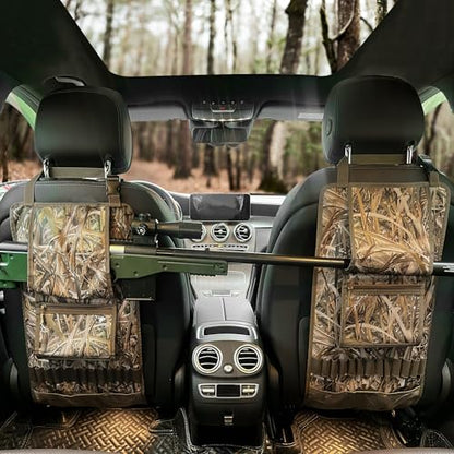 MYDAYS 2 Pack Tactical Seat Back Gun Rack, Camo Front Seat Organizer With Molle Panel Vehicle Holder for Hunting Rifles/Shotguns (Camo2) - color: Camo2