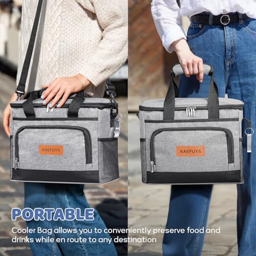 Insulated Cooler Bag for Men Women, 15L Soft Cooler Bag with Adjustable Shoulder Strap, Leakproof for Work, Camping, Travel, Picnic