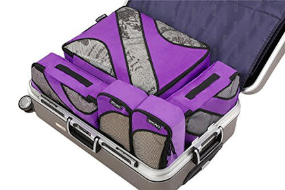 BAGAIL 6 Set Packing Cubes,Travel Luggage Packing Organizers - color: The Purple, style: 6 Set