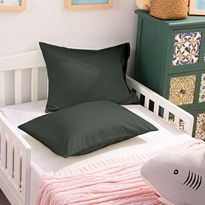 NTBAY Egyptian Cotton Toddler Pillowcases - Set of 2 - Travel Pillow Cases - 500 Thread Count Cotton 13x18 Pillow Covers - Envelope Closure Nursery Pillowcases, 13x18 Inches, Charcoal Grey - color: Charcoal Grey