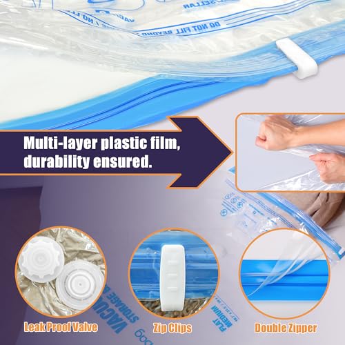 Travel Vacuum Bags with Electric Pump, Vacuum Travel Bags for Luggage and Suitcase, Combo 9 Pack - size: 9-combo