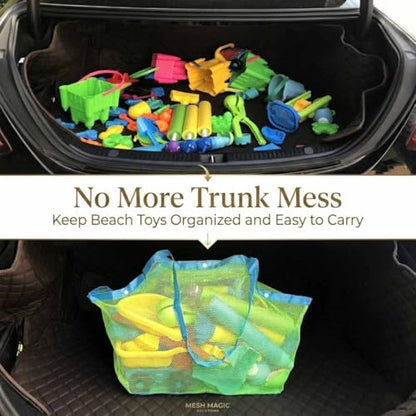 SupMLC Mesh Extra Large Beach Bags and Totes - Holds Toys, Towels, Sand Away - For Children's Toys, Market, Grocery, Picnic