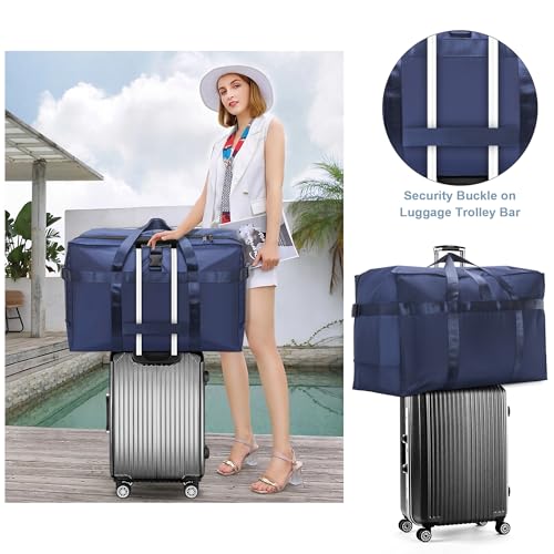 80L Foldable Travel Duffle Bag for Men and Women - Large Collapsible Duffel Bag - Waterproof Overnight Weekender Bag for Travel, Moving