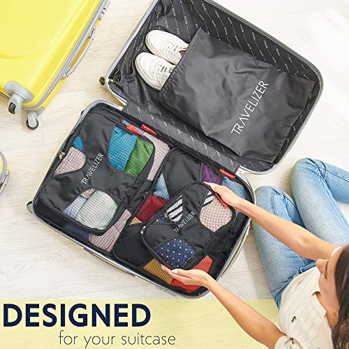 Travel Packing Cubes 5 pcs Luggage Organizer Set for Bag & Suitcase - color: Anthracite