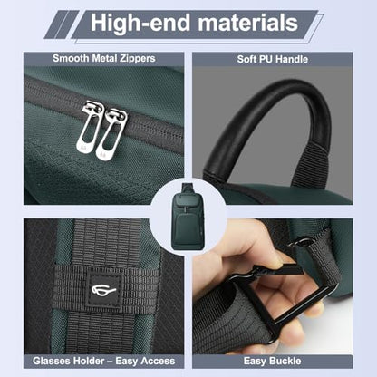 hk Sling Bag for Man, Waterproof Utility Crossbody Bag with Anti-theft Pocket for Men - color: Green