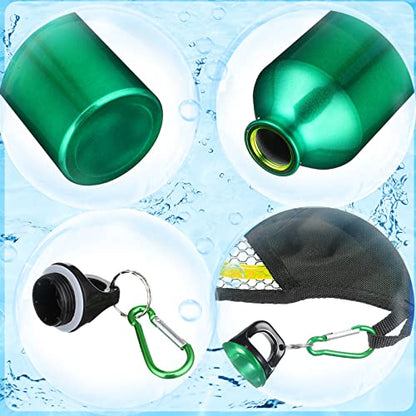 CHENGU Aluminum Water Bottle 20 oz Reusable Bottles Lightweight Leak Proof Aluminum Sports Travel Bottles with Twist Cap Buckle for Gym, Hiking, Cycling, Camping, Fishing - color: Green