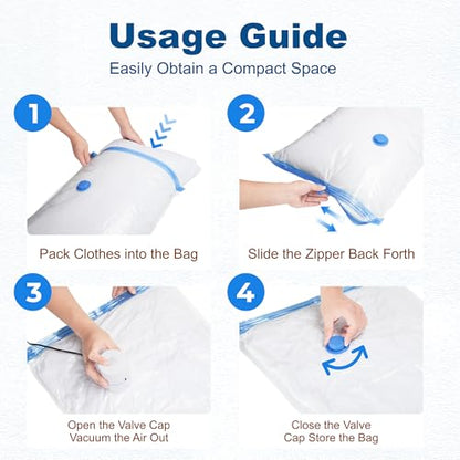 HOUSE DAY 10 Jumbo Vacuum Seal Bags For Clothing Travel, 80% Space Saving Travel Vacuum Bags with Electric Pump, Vacuum Storage Bags For Clothes, Comforters, Blankets, Moving, Reusable & Durable - size: 10 Jumbo-E PUMP