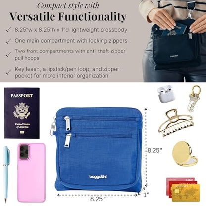Baggallini Securtex Anti-Theft Crossbody - color: Lapis