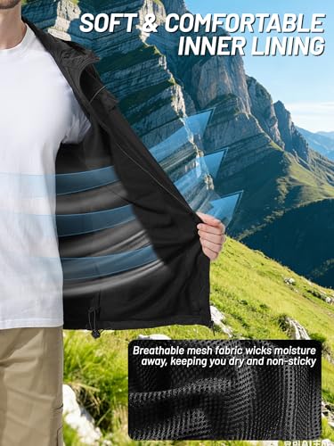 SWISSWELL Mens Rain Jacket & Coats Packable Lightweight Waterproof Windbreaker Hooded for Golf Cycling Hiking - color: Black+packable, size: Small