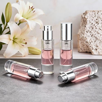 5ml Perfume Travel Refillable Bottle Perfume Atomizer, Travel Size Perfume Bottle,10pcs Glass Bayonet Mount Fragrance Atomizers for Trip, Leak-proof Cologne Sprayer Bottles - color: clear