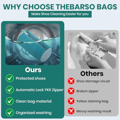 2 Pack Heavy Duty Shoe Wash Bags, 440g Reusable Sneaker Laundry Bags with Auto-Lock Zipper for Sneakers, Slippers & Boots – New2026 - color: Blue