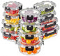 Liuruiyu 12 Pack Glass Food Storage Containers with Lids, Meal Prep Containers, Airtight Bento Boxes with Leak Proof Locking for Microwave, Oven, Freezer and Dishwasher, BPA Free - color: 12 Pack-(10.5-51.1oz)