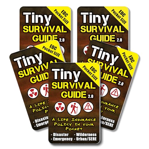 Tiny Survival Guide – Micro EDC Emergency Preparedness Pocket Handbook for Camping, Hiking, Bushcraft, SAS & First Aid – Fits Wallet, Bug Out Bag or Glove Box - style: Survival Guide 5 Pack